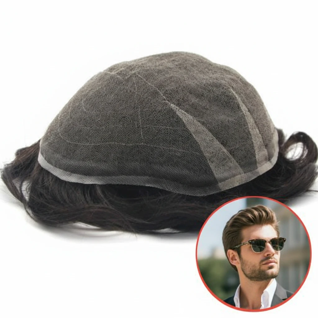HHB Full Swiss Lace Hair System For Men Ultra soft and comfortable Favored by North Americans