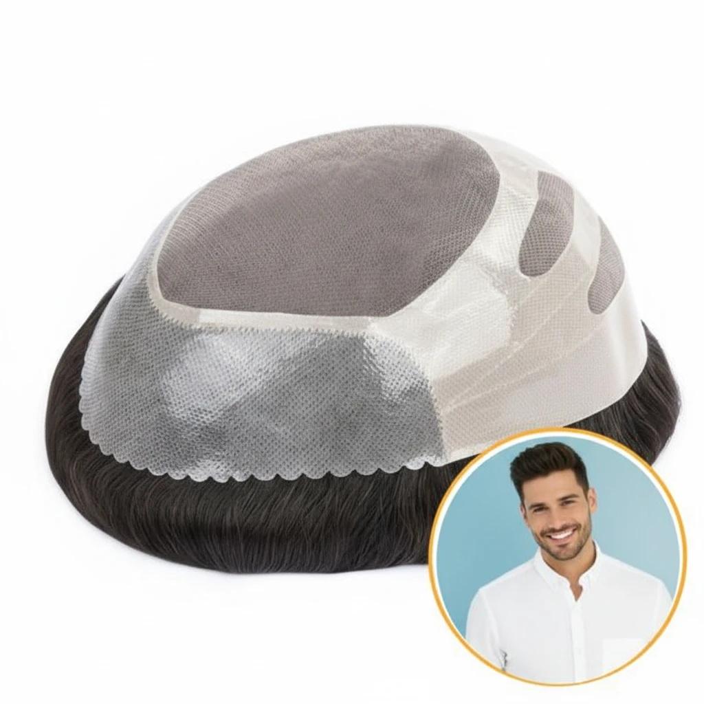 HHB Monofilament Hair System Realistic High Quality Toupee